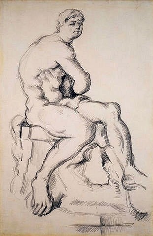 Paul Cézanne, Herkules. (nach Skulptur von Pierre Puget) (Cézanne,Paul,1839-1906,Bleistift,Graphische Sammlung,<br> Städel Museum Frankfurt am Main,Zeichnung, Städel Museum)