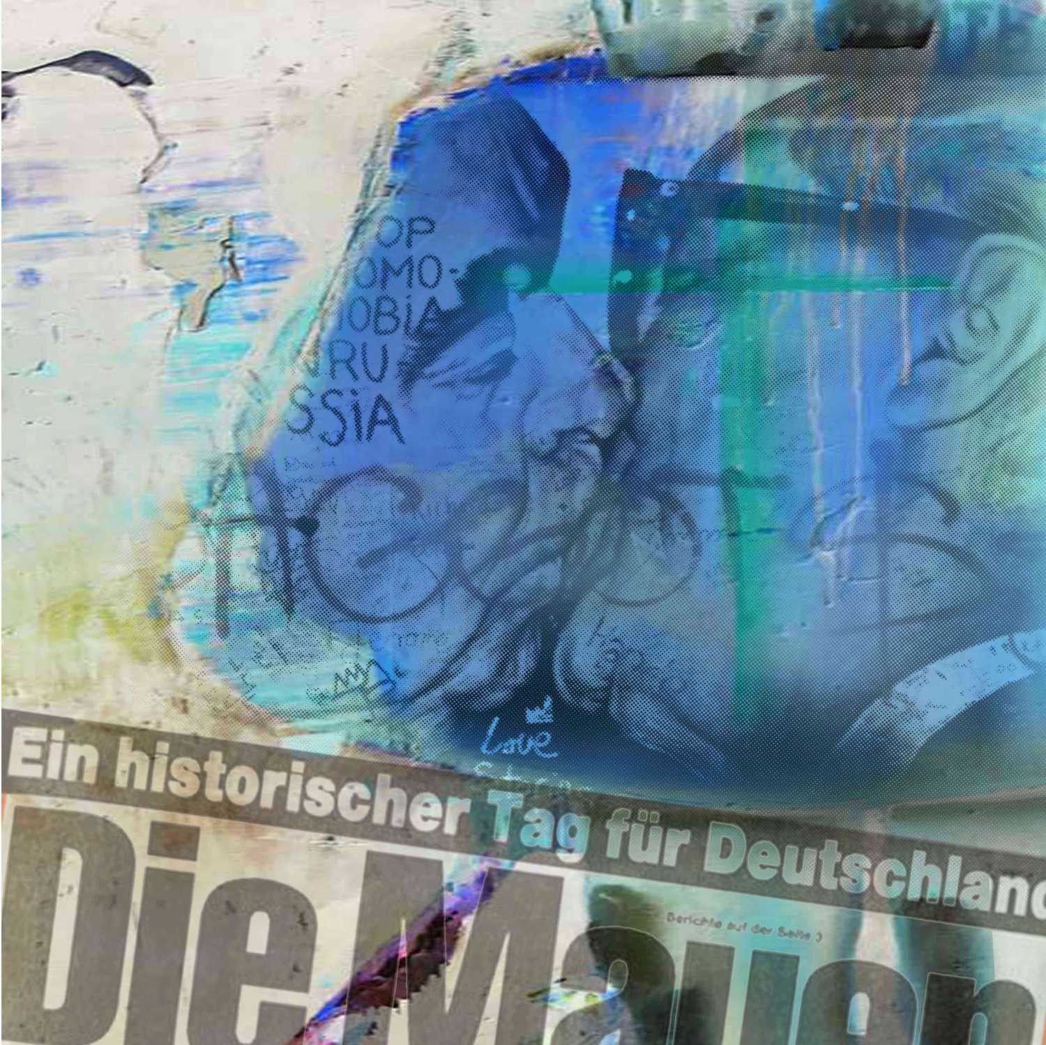 Peter Sander, Bruderkuss (Honecker, Leonid Breschnew, Politik, Sozialismus, Persönlichkeiten, Popart, modern, illustrativ, Wunschgröße, Treppenhaus, Wohnzimmer,)