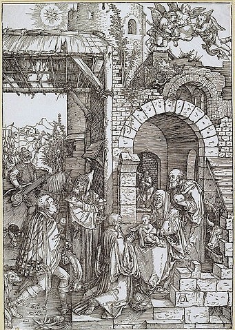 Albrecht Dürer, Die Anbetung der Könige. Um 1503 (Dürer,Albrecht,1471-1528,Holzschnitt,Graphische Sammlung,<br> Städel Museum Frankfurt am Main,Städel Museum)