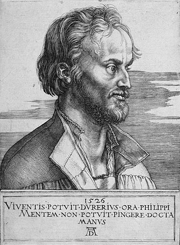 Albrecht Dürer, Philipp Melanchthon. 1526 (16. Jahrhundert,Portrait,Historische Person,<br> Städel Museum Frankfurt am Main,Graphische Sammlung,Kupferstich,1471-1528,Dürer,Albrecht,Städel Museum,Melanchton,Philosoph,Theologe,Reformation)