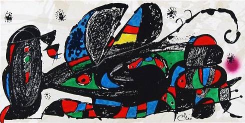 Miro Joan Escultor Iran (Lithographie, drucksigniert) (Surrealismus, Surreal, figurativ,  Muster, Ornamente,  Wohnzimmer, Treppenhaus, Büro, bunt, Klassische Moderne)
