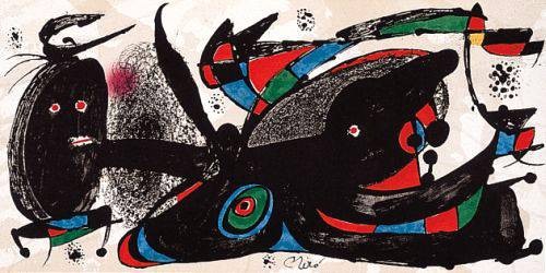 Miro Joan Escultor Great Britain (Lithographie, drucksigniert) (Surrealismus, Surreal, figurativ,  Muster, Ornamente,  Wohnzimmer, Treppenhaus, Büro, bunt, Klassische Moderne)