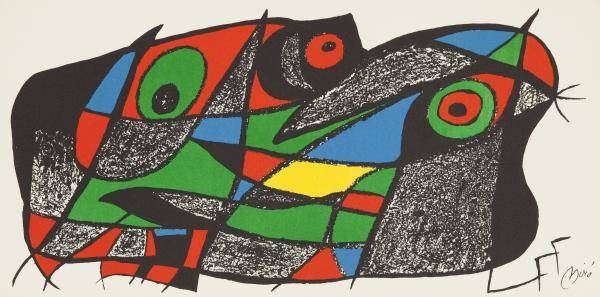 Miro Joan Escultor Schweden (Lithographie) (Surrealismus, Surreal, figurativ,  Muster, Ornamente,  Wohnzimmer, Treppenhaus, Büro, bunt, Klassische Moderne)