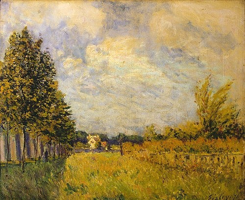 Alfred Sisley, Zu Füßen des Aquädukts von Louvecienne. 1876. (Sisley,Alfred,Winterthur,Sammlung Oskar Reinhart,1839-1899,Sommer,Felder,Frankreich,Sisley, Alfred 1839-1899)