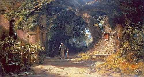 Carl Spitzweg, Der Klausner (Spitzweg,Carl,1808-1885,München,Stadtmuseum,Öl auf Leinwand,19. Jahrhundert,)