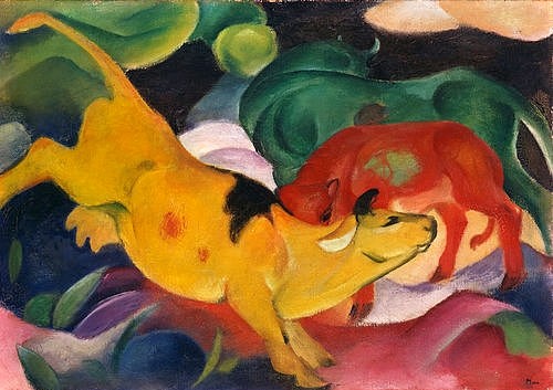 Franz Marc, Kühe gelb-rot-grün. 1912. (München,Städtische Galerie,Marc,Franz,1880-1916,Franz 1880-1916)
