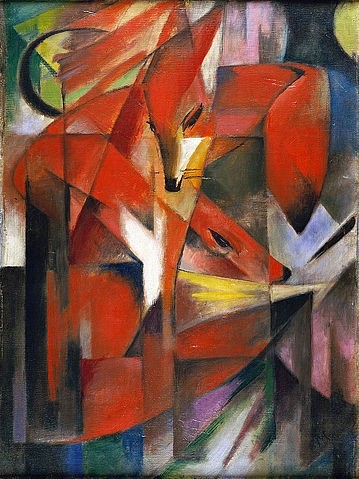 Franz Marc, Füchse. 1913 (Marc,Franz,1880-1916,Öl auf Leinwand,20. Jahrhundert,Expressionismus,Düsseldorf,Kunstpalast,Schenkung von Helmut Horten,1962,Franz Marc,Fuchs,rot,Tier,der blaue reiter)