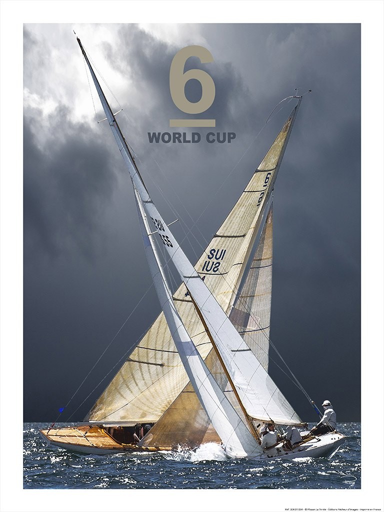 Philip Plisson, Voile - 6 mètres JI - Coupe du Monde (Segelschiff, Tempo, Geschwindigkeit, Regatta, Segelsport, Meeresbrise, Meer, Treppenhaus, Badezimmer, Wohnzimmer, Photokunst, Fotokunst, bunt)