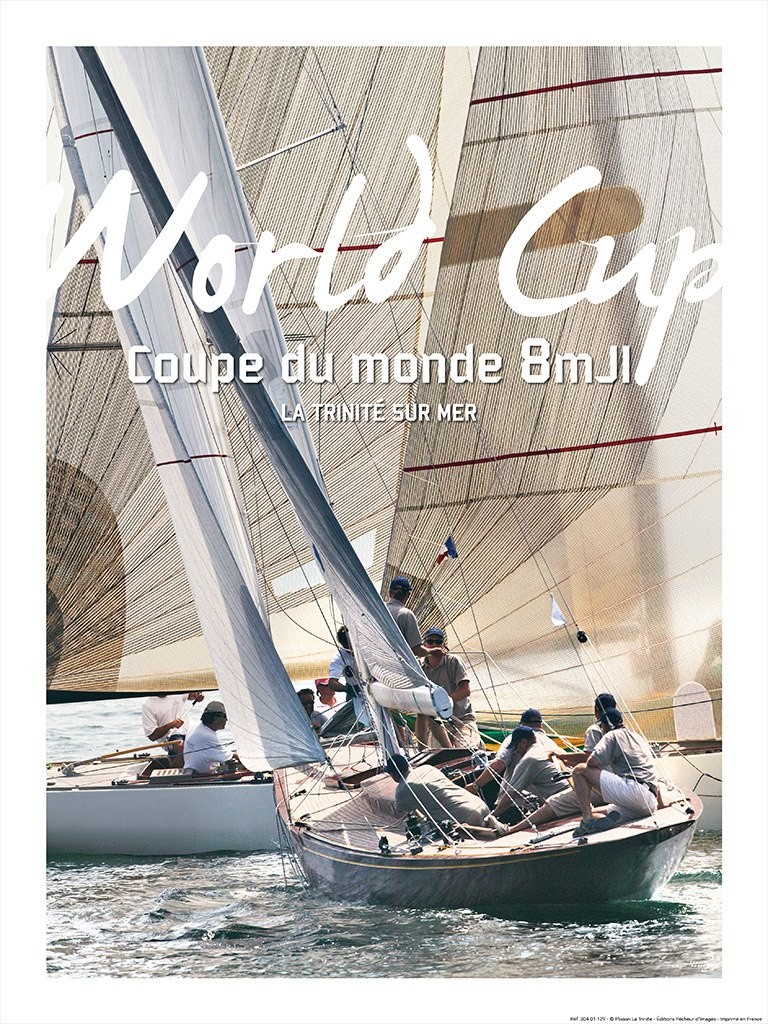 Philip Plisson, Coupe du monde 2014 de 8 mètres JI - La Trinité sur mer (Segelschiffe, Regatta, maritim, Segelsport, Meeresbrise, Meer, Treppenhaus, Badezimmer, Wohnzimmer, Plakat, Fotokgrafie, bunt)