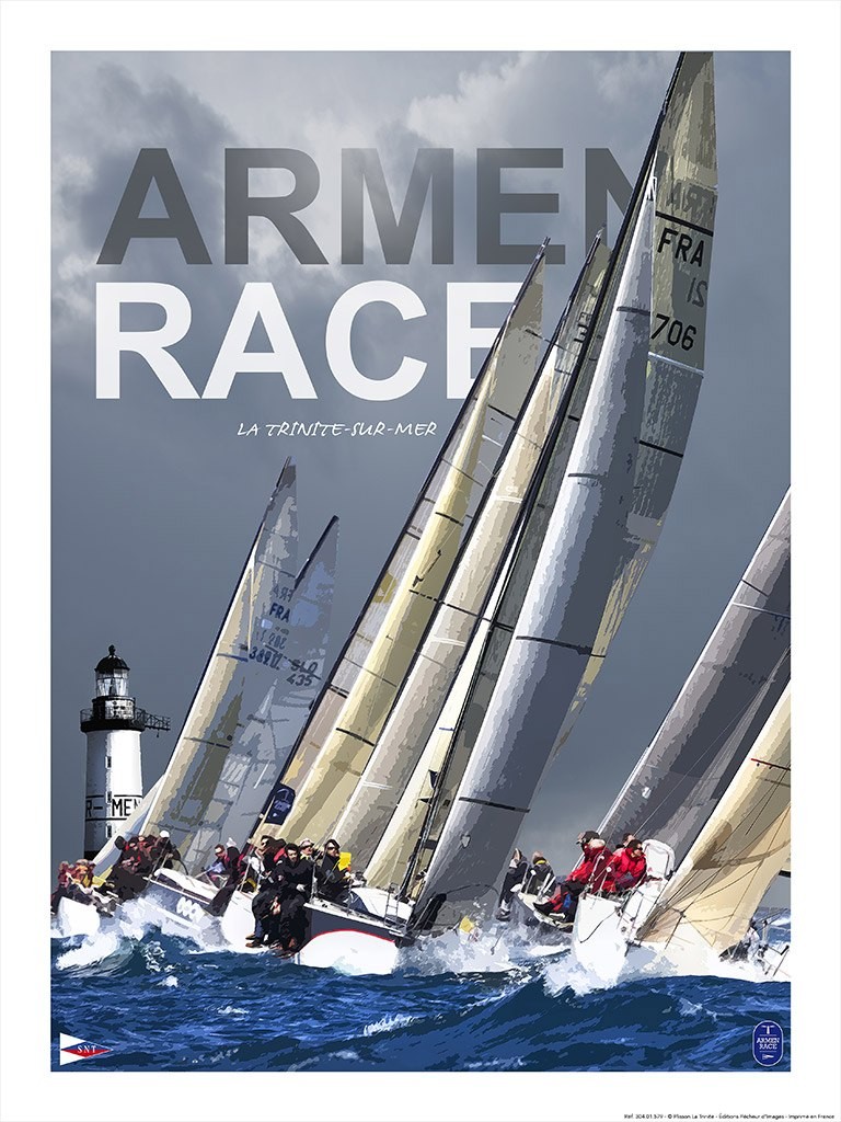 Philip Plisson, Affiche Armen Race 2015 (Segelschiffe, Regatta, maritim, Segelsport, Meeresbrise, Meer, Treppenhaus, Badezimmer, Wohnzimmer, Fotokunst, Plakatkunst, bunt)