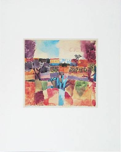Klee Paul Hammamet (1914-1933) (Grano-Lithographie, Büttenpapier) (Malerei, Expressionismus, geometrische Formen, Afrika, Farbflächen, Klassische Moderne,  Wohnzimmer, Arztpraxis, Büro, bunt)