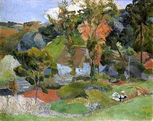 Paul Gauguin, Landschaft in Pont-Aven. 1888 (Gauguin,Paul,1848-1903,Christie's Images Ltd,Öl auf Leinwand,Pont Aven)