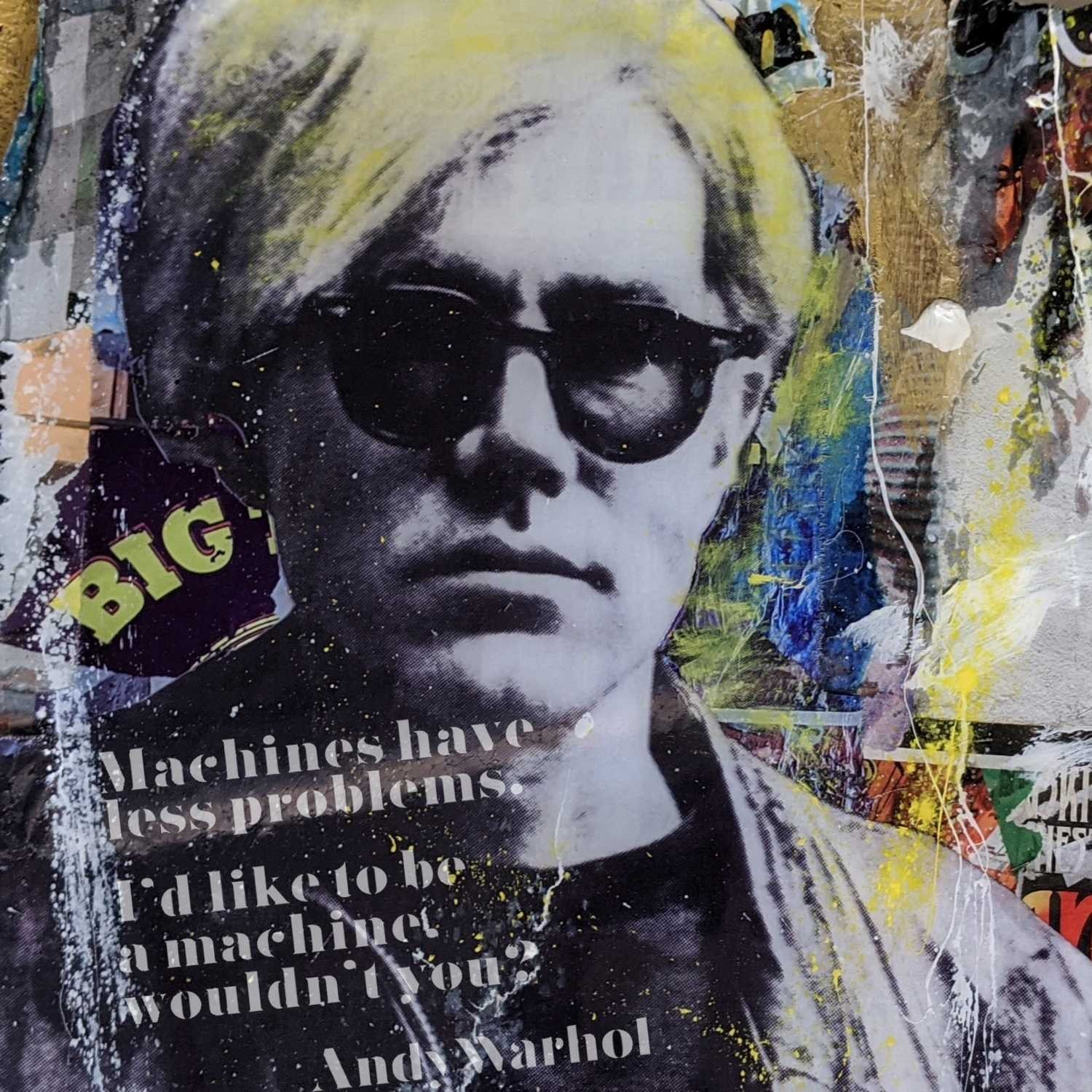 Peter Sander, Andy Warhol (Portrait, Warhol, Fotokunst, Persönlichkeiten, Popart, Künstler, modern, illustrativ, Wunschgröße, Treppenhaus, Wohnzimmer,)
