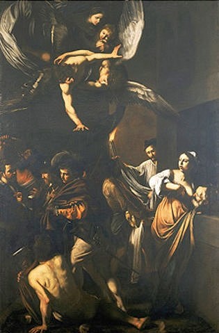 Michelangelo Merisi da Caravaggio, Die sieben Werke der Barmherzigkeit. 1607 (Engel, Wohltätigkeit, Maria, Kind, Tugend ,Neues Testament, Bibel, Barmherzigkeit, Fremde Beherbergen, Hungrige Speisen,Gefangene besuchen, Hell-Dunkel, Barock, Klassiker, Malerei, Wunschgröße, Wohnzimmer)