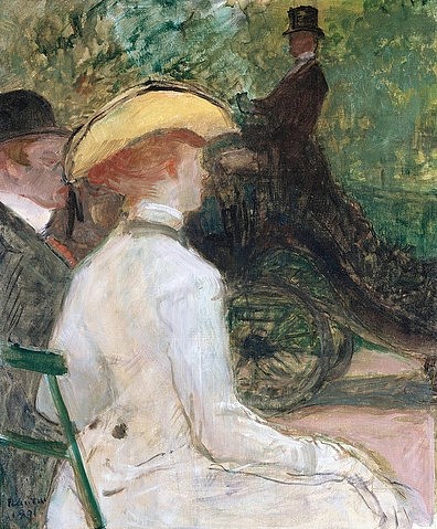 Henri de Toulouse-Lautrec, Im Bois De Bologne. 1901 (Toulouse-Lautrec,Henri de,1864-1901,Christie's Images Ltd,Öl auf Leinwand,Toulouse-Lautrec,Henri Toulouse-Lautrec,19. Jahrhundert,Post-Impressionismus,Pariser Gesellschaft,Paar,Kutsche,Pferdekutsche)