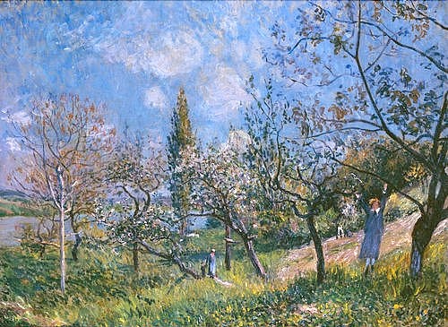 Alfred Sisley, Der Baumgarten. 1881. (Sisley,Alfred,1839-1899,Rotterdam,Museum Boijmans Van Beuningen,Frühling,Gärten,Sisley, Alfred 1839-1899)