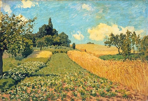 Alfred Sisley, Sommerlandschaft (Kornfeld bei Argenteuil). 1873 (Hamburg,Kunsthalle,Sisley,Alfred,1839-1899,Sommer,Felder,Frankreich,Sisley, Alfred 1839-1899)