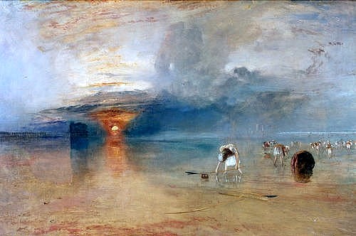 Joseph Mallord William Turner, Strand bei Calais, Fischerfrauen sammeln Köder ein. 1830. (Turner,Joseph Mallord William,Bury,Art Gallery and Museum,1775-1851,Abend,Strände,Fischer,Frankreich,Turner, Joseph Mallord William 1775-1851)