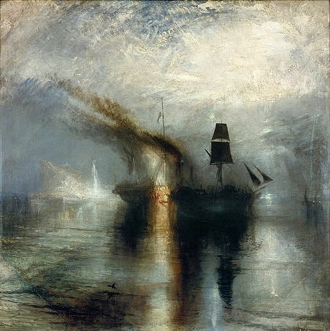 Joseph Mallord William Turner, Frieden. Beisetzung auf See. 1841/42. (19. Jahrhundert,Öl auf Leinwand,London,Tate Gallery,1775-1851,Turner,Joseph Mallord William,Tod,Schiffe,Schiff,Totenkult,Turner, Joseph Mallord William,see,meer,segelschiff,seebestattung)