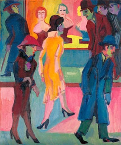Ernst Ludwig Kirchner, Straßenbild vor dem Friseurladen. 1926 (Kirchner,Ernst Ludwig,1880-1938,Christie's Images Ltd,Öl auf Leinwand,)