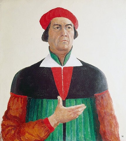 Kasimir Malewitsch, Selbstbildnis 1933. (St. Petersburg,Staatliches Russisches Museum,Malewitsch,Kasimir,1878-1935,Selbstbildnis,Malewitsch,Kasimir Malewitsch,selbstporträt,porträt,russisch)