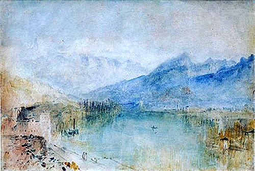 Joseph Mallord William Turner, Thunersee. Um 1844 (Turner,Joseph Mallord William,1775-1851,Christie's Images Ltd,Wasserfarben,See,Schweiz,19. Jahrhundert)