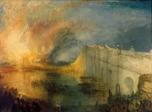 Joseph Mallord William Turner, Der Brand des Parlamentsgebäudes. (Turner,Joseph Mallord William,1775-1851,Philadelphia Museum of Art,Unglücke,Feuer,England,Turner, Joseph Mallord William 1775-1851)