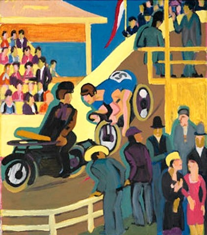Ernst Ludwig Kirchner, Radrennen mit Motorvorspann. 1927 (Kirchner,Ernst Ludwig,1880-1938,Christie's Images Ltd,Öl auf Leinwand,Sport,Sportveranstaltung)