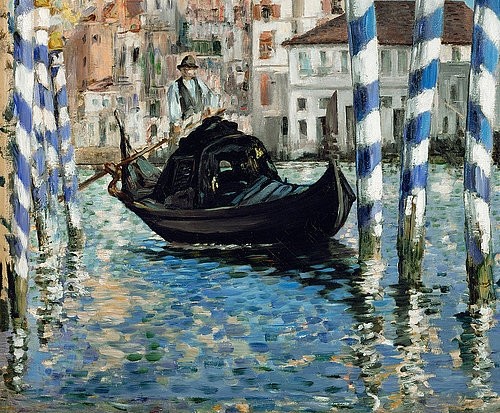 Édouard Manet, Canal Grande in Venedig. 1875 (Städte, Italien, Venedig, Boot, Gondel, Gondoliere, Canal Grande, Dalben, Anlegestangen, Impressionismus, Wohnzimmer, Klassiker, Wunschgröße,)
