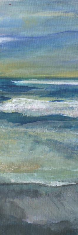 Smith Haynes, INBOUND STORM PANEL I (Maritim, Meer,Wellen, Gischt, Meeresbrise, Malerei, modern,  dekorativ, Badezimmer, Wohnzimmer, Wunschgröße, blau/grau)