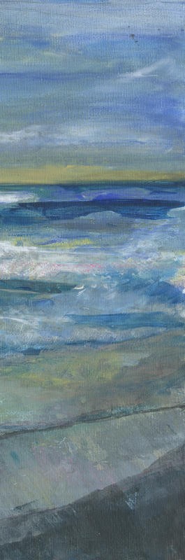 Smith Haynes, INBOUND STORM PANEL IV (Maritim, Meer,Wellen, Gischt, Meeresbrise, Malerei, modern,  dekorativ, Badezimmer, Wohnzimmer, Wunschgröße, blau/grau)