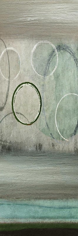 Kristin Emery, PATTERN MIX II (Abstrakt, Malerei, geometrische Formen, Kreise, modern, zeitgenössisch, Wohnzimmer, Treppenhaus, Wunschgröße, bunt)