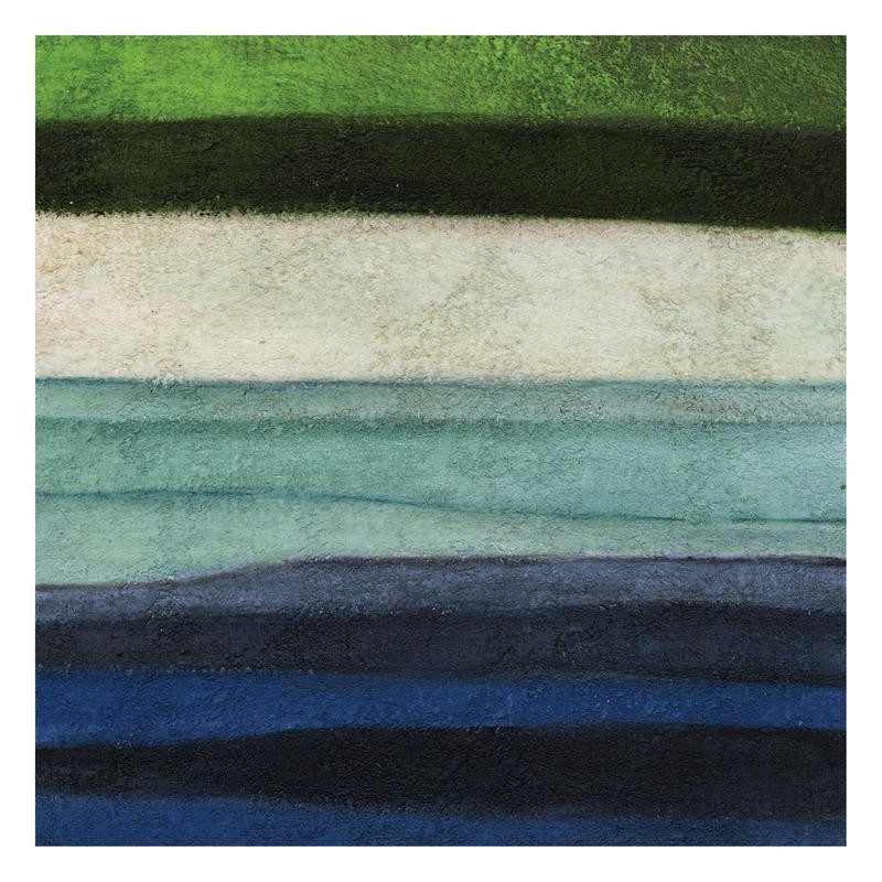 Kristin Emery, STRIPES IN BLUE I (Abstrakt, Malerei, Streifen,  Waagerechte, modern, zeitgenössisch, Wohnzimmer, Treppenhaus, Wunschgröße, bunt)