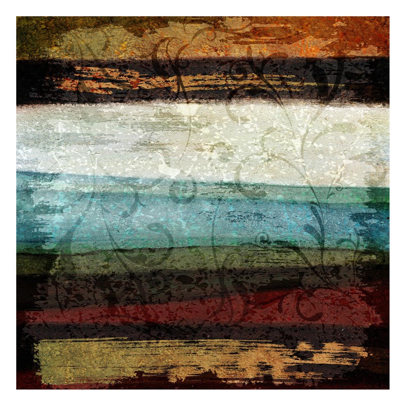 Kristin Emery, PAINT STROKE I (Abstrakt, Malerei, Streifen, horizontal, modern, zeitgenössisch, Wohnzimmer, Treppenhaus, Wunschgröße, grau/beige)