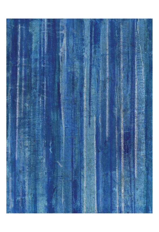 Smith Haynes, SOFT OCEAN RULES II (Abstrakt, Streifen, senkrecht, modern, Malerei, Wohnzimmer, Büro, Treppenhaus, Wunschgröße, blau)