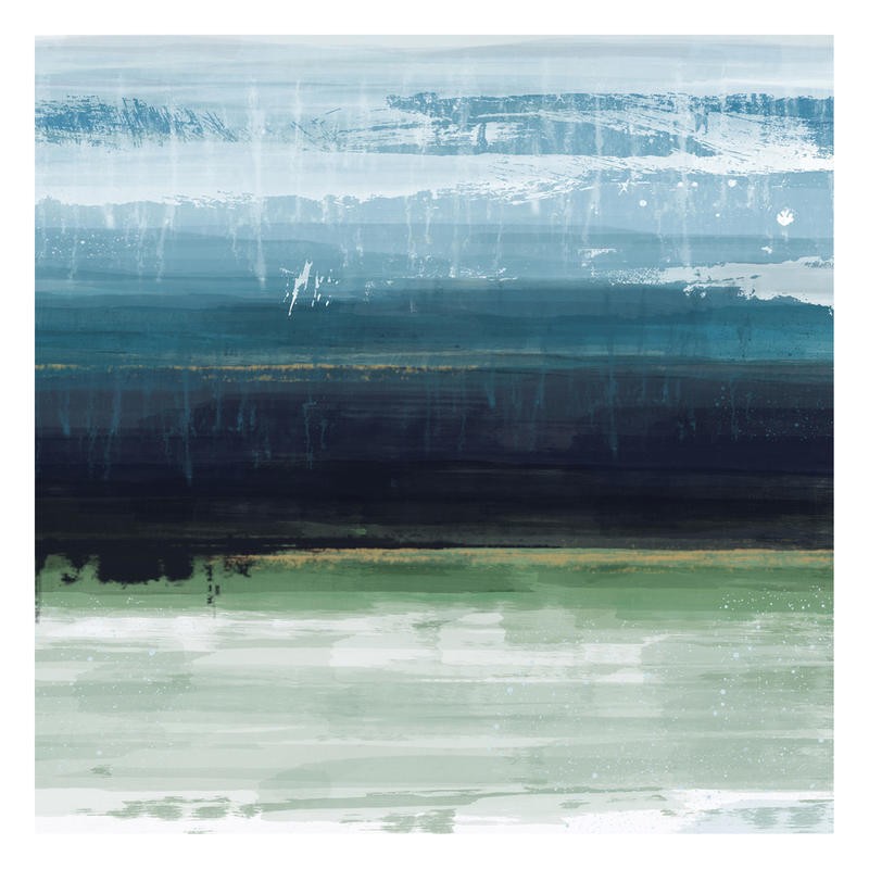 Cynthia Alvarez, BLUESS I (Abstrakte Kunst, abstrakte Malerei, Farbfelder, abstrakte Landschaft, moderne Malerei, Büro, Business,  Wohnzimmer, Treppenhaus, Wunschgröße, bunt)