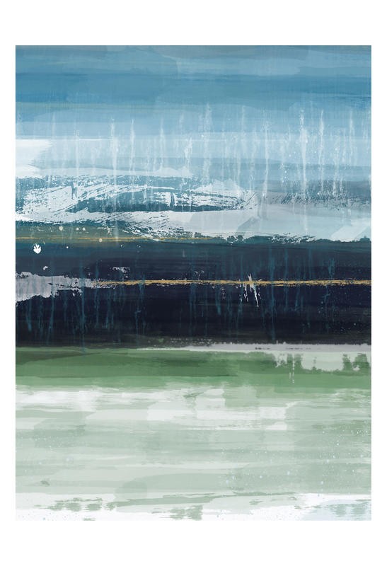 Cynthia Alvarez, SEAFOAM BLUES B (Abstrakte Kunst, abstrakte Malerei, Farbfelder, abstrakte Landschaft, moderne Malerei, Büro, Business,  Wohnzimmer, Treppenhaus, Wunschgröße, bunt)