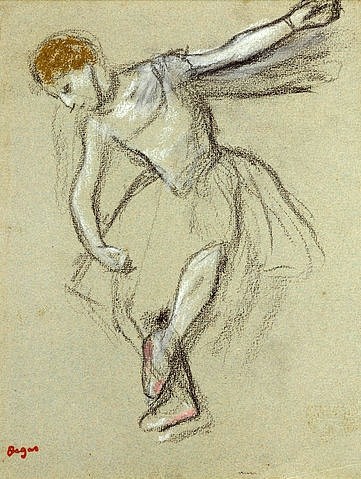 Edgar Degas, Eine Tänzerin im Profil. (Degas,Edgar,1834-1917,Christie's Images Ltd,Kreide,Degas,Tanz,tanzen,Pose,üben,Skizze,Studie, französischer impressionismus,französisch,impressionistisch)