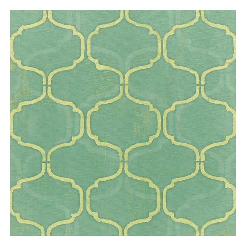 Patti Sechi, GEOMETRY II (Muster, Kachelmuster, Kacheln, geometrisch, Küche, Treppenhaus, Wohnzimmer, Wunschgröße, Malerei, grün/gelb)