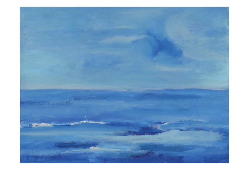 Smith Haynes, SEAS I (Maritim, Meer, Horizont, Himmel, Meeresbrise, Malerei, modern,  dekorativ, Badezimmer, Wohnzimmer, Wunschgröße, blau)