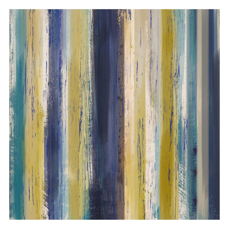 Cynthia Alvarez, LINE WORK IV (Abstrakte Kunst, abstrakte Malerei, Farbfelder, parallele Linien, Pinselstriche, vertikale Streifen, moderne Malerei, Büro, Business,  Wohnzimmer, Treppenhaus, Wunschgröße, bunt)