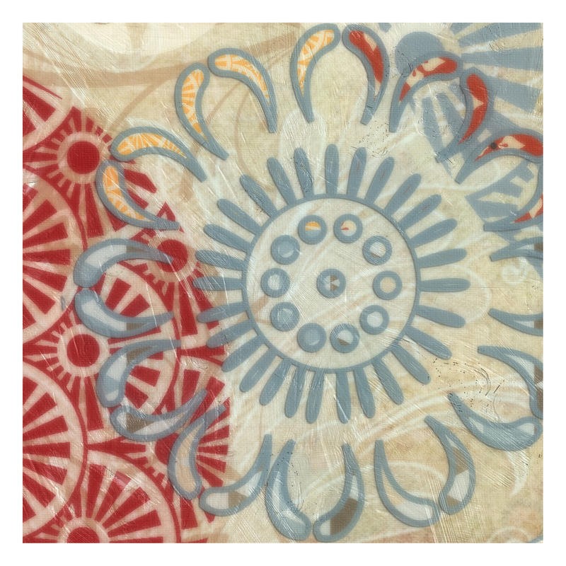 Taylor Greene, FLORA TRANCE IV (Abstrakte Kunst, florale Muster, Blumen, Hippie, flower power, Muster, modern,  Wunschgröße, Treppenhaus, Wohnzimmer, bunt)