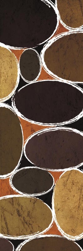 Kristin Emery, WARM OVALS BROWN II (Abstrakt, Malerei, geometrische Formen, Muster, Kreise, Ovale, modern, zeitgenössisch, Wohnzimmer, Treppenhaus, Wunschgröße, braun/beige)