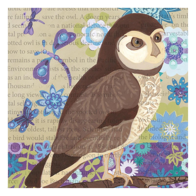 Margaret Reule, FLORAL OWL FRENZY II (VÖGEL)