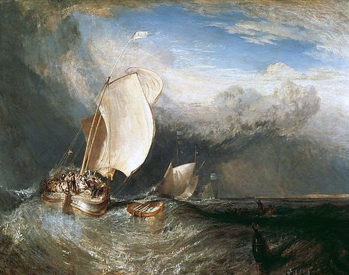 Joseph Mallord William Turner, Fischerboote. 1837/38 (Turner,Joseph Mallord William,1775-1851,Chicago,Art Institute,Öl auf Leinwand,)