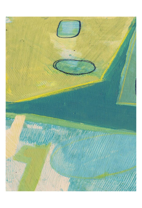 Smith Haynes, JET SKI I (Abstrakt, Malerei, geometrische Formen, Ovale, Farbflächen, modern, Wohnzimmer, Treppenhaus, Büro, Wunschgröße, türkis/gelb)