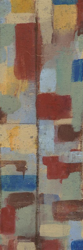 Smith Haynes, HARMONY I (Abstrakt, Farbfelder, geometrische Formen, Rechtecke, Flickenmuster, Flickenteppich, modern, Malerei, Wohnzimmer, büro, Treppenhaus, Wunschgröße, bunt)