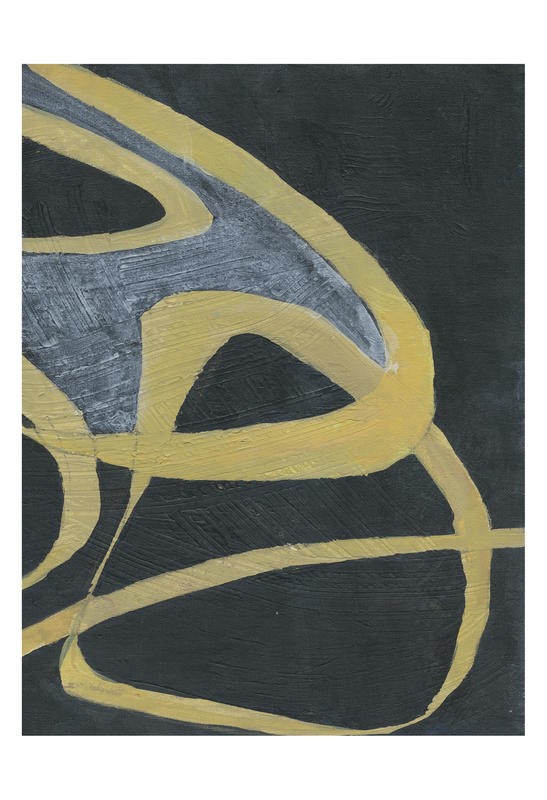 Smith Haynes, GOLD ACCORD II (Abstrakt, Malerei, Linien, Kurven, Dynamik, Bewegung, Schwung, Wohnzimmmer, Treppenhaus, Wunsachgröße, schwarz/gold)