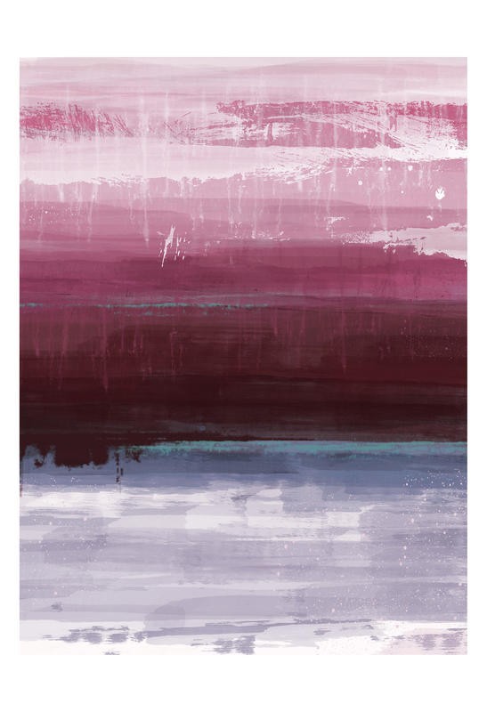 Cynthia Alvarez, HORIZON I (Abstrakte Kunst, abstrakte Malerei, Farbfelder, abstrakte Landschaft, moderne Malerei, Büro, Business,  Wohnzimmer, Treppenhaus, Wunschgröße, violett)