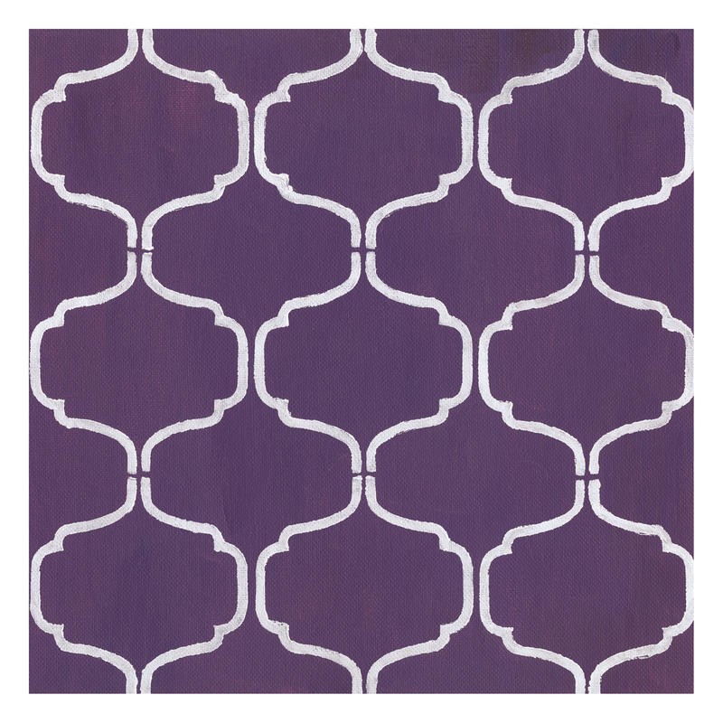 Patti Sechi, GEOMETRY III (Muster, Kachelmuster, Kacheln, geometrisch, Küche, Treppenhaus, Wohnzimmer, Wunschgröße, Malerei, lila/weiß)
